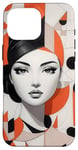 Coque pour iPhone 16 Pro Max Art géométrique de femme moderne - Silhouette minimaliste