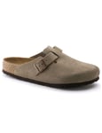 Birkenstock Boston Suede Soft Footbed Mules - Taupe Size: UK 7, Colour: Taupe