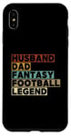 Coque pour iPhone XS Max Mari et papa Fantasy Football Legend Funny Men Retro