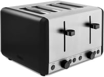 Tower 4 Slice Toaster, Sera, 800W, T20086BLK, Smoke Black