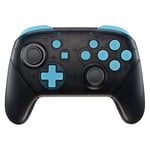 eXtremeRate Boutons de Remplacement ABXY pour Switch Pro Manette, Bouton ABXY Dpad Home Plus Moins L R ZL ZR Trigger pour Manette Switch Pro, Bouton Remplacé Complet Bleu Céleste