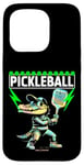 Coque pour iPhone 15 Pro Un crocodile jouant au pickleball - Ambiances amusantes