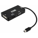 Adaptateur Mini DisplayPort vers VGA/DVI/HDMI 3 en 1 NANOCABLE 10.16.3302-BK