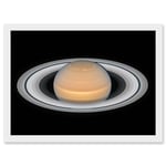 Artery8 Hubble Space Telescope Image Saturn Opposition 2018 Portrait Of Opulent Ring World Solar System Gas Giant Planet Artwork Framed A3 Wall Art Print