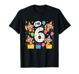 6th Birthday Monkey B-Day six Zoo Animal 6 Year Old Funny T-Shirt