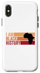 Coque pour iPhone X/XS I AM BLACK HISTORY Histoire rétro vintage du mois noir