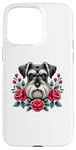 iPhone 15 Pro Max Roses Flowers Miniature Schnauzer Schnauzers Case