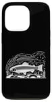 Coque pour iPhone 13 Pro Line Art Poisson Aquariste & Ichtyologiste Truite arc-en-ciel