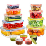 YASHE 28PCS Plastic Food Storage Containers, Airtight Food Containers with Lids, Pantry & Kitchen Organization BPA Free &100% Leakproof, Microwave & Freezer and Dishwasher Safe