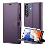 for Samsung Galaxy A14 Case with RFID Blocking Credit Card Holder, and Screen Protectors PU Leather Folio Flip Kickstand Protective Shockproof Women Men for Samsung A14 Wallet Phone Cover (Purple)