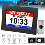 Digital Alarm Clock Day Date Calender for Memory Loss Dementia Elderly Reminder