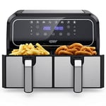 Innsky Dual Zone Hot Air Fryer Double Chamber 8L, 8 Programmes Hot Air Fryer Double Air Fryer with 2 Baskets, Fryer Hot Air without Oil, Dual Cook, Synchronise Ready Technology, Shake Mode