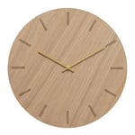 Hemverk - Light Oak veggklokke 38 cm lys eik m/gull viser