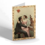 VALENTINES DAY CARD - Vintage Design - To the One I Love. Music Hath Charms