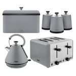 Tower Sera Kettle, 4 Slice Toaster, Canisters & Bread Bin Matching Kitchen Set