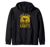 Vintage Karate, Just A Girl Who Loves Karate Girls Kids Zip Hoodie