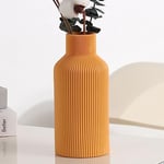 Vase en céramique orange pour décoration, décoration d'intérieur minimaliste et moderne, petit vase à fleurs pour herbe de la pampa, table, étagère, bibliothèque, cheminée et décoration d'entrée (20,3