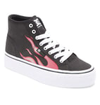 DC Shoes Femme Plateforme Manuelle Hi Basket, Black Flames, 39 EU