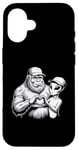 Coque pour iPhone 16 Funny Cryptid Bigfoot Alien Love Valentine Monster Femme Homme