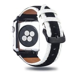 Apple Watch Series 4 40 mm klockarmband i koskinn - Vit / Svart