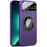 Dqtaoly Coque PC Dur pour iPhone 12 Pro Case,Etui avec Magnétique, Verre Trempé Caméra Arrière Protecteur pour iPhone 12 Pro(Violet)