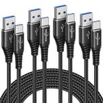 USB C Charger Cable(4Pack,1M+1M+2M+2M),USB Type C Fast Charging Nylon Braided Lead for Samsung Galaxy S20 S22 S21 S23 S10 S10E S9 S8 S8+ Note 10 9 8,A51 A50 A53 A41 A70 A71