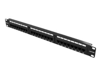 Deltaco Pan-124 - Patch-Panel - Cat 6A - Utp - Rj-45 X 24 - Svart - 1U - 19"