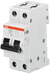 ABB Disjoncteur miniature S202M-D4, 2 pôles, type D, capacité de coupure 10/15 kA, courant 4 A (2CDS272001R0041)