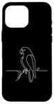 Coque pour iPhone 16 Pro Max Élégante ligne art simple dessin art perroquet