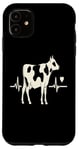 Coque pour iPhone 11 Vache Heartbeat Animal Lover Farm