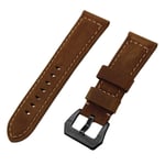 Huawei Watch GT klockarmband med svart spänne i läder - Mörkbrun
