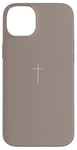 Coque pour iPhone 14 Plus Simple Cross Christian Earthy Boho Minimaliste Beige Taupe