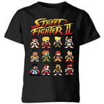 Street Fighter 2 Pixel Characters Kids' T-Shirt - Black - 3-4 Years