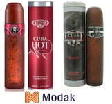 Modak 2 Pack Mens Perfume DES CHAMPS CUBA BLACK, CUBA HOT EDT 100ml