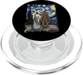 Jesus Bigfoot Nuit étoilée – Peinture drôle de Van Gogh PopSockets PopGrip pour MagSafe