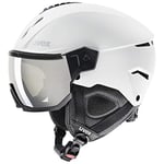 uvex Instinct Visor - Ski Helmet for Men and Women - Visor - Individual Fit - White-Black Matt - 53-55 cm