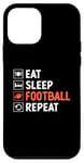 Coque pour iPhone 12 mini Eat Sleep Football Repeat Footballeur Sports