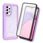 XINNI Coque pour Samsung Galaxy A53 5G Antichoc Housse avec Protège écran, 360 Degrés Full Body Etui Solide Double Face Bumper Portable Transparent Housse