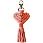 Mini Macramé Porte-CléS Boho Tassel Sac Charmes Accessoire pour Clé de Voiture à Main Fournitures, Orange