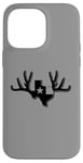 Coque pour iPhone 14 Pro Max Texas Buck Texas Flag Huge Buck Rack Black Texas Flag