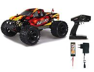 Jamara 059737 - Nightstorm Monstertruck BL 4WD 1:10 Lipo 2,4GHz avec LED – Multijoueur, Brushless, Transmission intégrale, Électronique étanche aux éclaboussures, Châssis avec Renforts en Aluminium