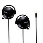 Black Écouteurs stéréo avec fil, 3.5mm, casque de sport, basse, crochet d'oreille, pour ordinateur Mp3, pour téléphone portable Xiaomi iPhone Samsung ""Nipseyteko