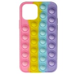 iPhone 12 och 12 Pro Anti-Stress Bubble pop Fidget Toy Case - Flerfärgad svart AVIZAR