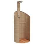 Douche d'extérieur beige 100x100x241,5cm poly rotin bois acacia Vidaxl Beige