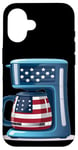 iPhone 16 Patriotic coffee bean and maker costume Case