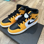 Nike Air Jordan 1 Mid GS Taxi Black White Orange UK6 EU 39  Brand New