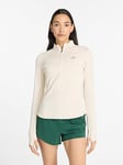 New Balance Womens Running Athletics Heat Grid Half Zip - Beige, Beige, Size M, Women