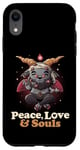 Coque pour iPhone XR Paix Love Souls Démon Chèvre Pentagramme Satanique Mignon Baphomet