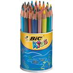 Bic Pot de 48 crayons couleurs Evolution Triangle - sans bois coloris assortis