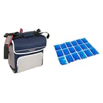 Campingaz - Sac Glacière - Fold 'n Cool - 20 litres - Bleu/Gris & Flexi FREEZ'PACK Medium 18 Compartiments